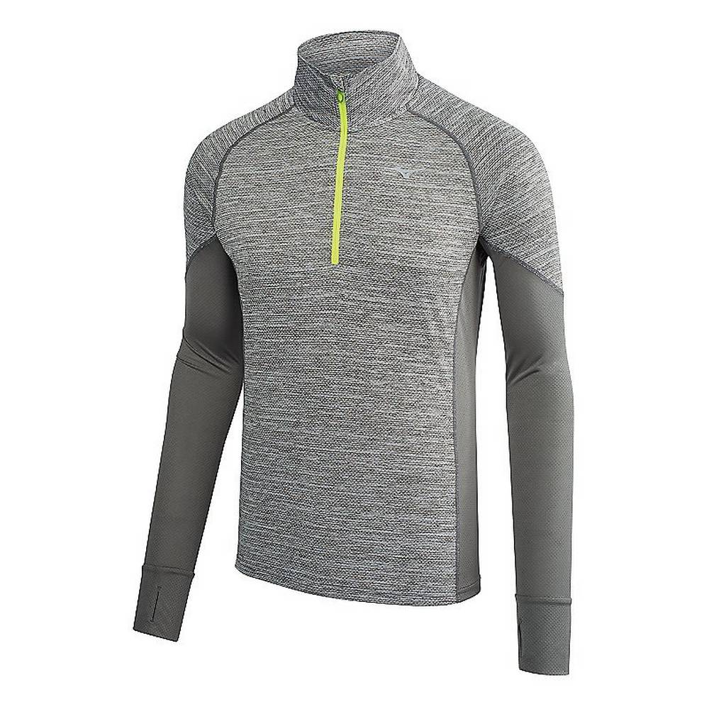 Mizuno Alpha Long Sleeve Half Zip - Erkek Gömlek - Gri Türkiye (SKCMVF-092)